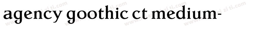 agency goothic ct medium字体转换